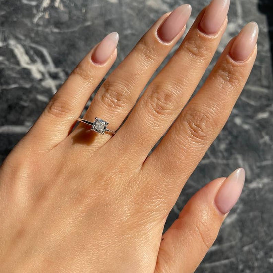 1.0 CT Cushion Solitaire CVD E/VS2 Diamond Engagement Ring 2