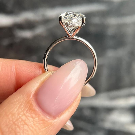 4.0 CT Oval Hidden Halo CVD F/VS2 Diamond Engagement Ring 3