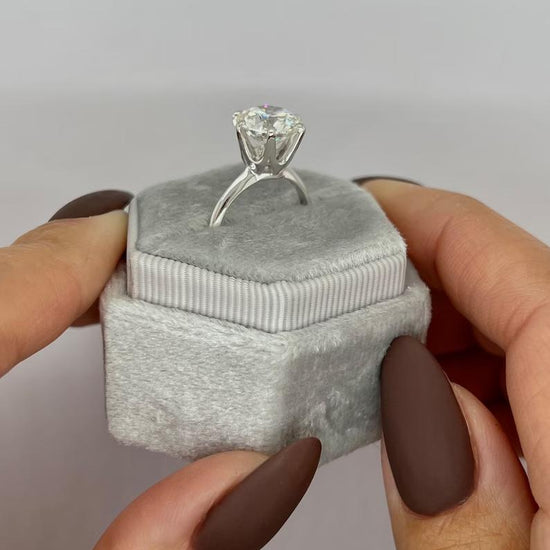 3.0 CT Round Solitaire CVD F/VS2 Diamond Engagement Ring 5