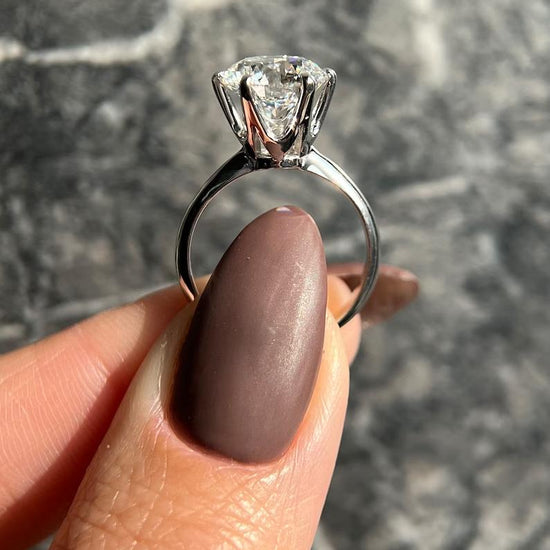 3.0 CT Round Solitaire CVD F/VS2 Diamond Engagement Ring 4