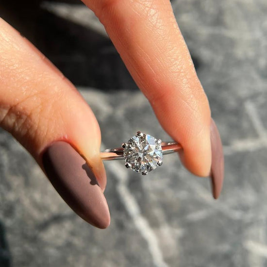 1.50 CT Round Solitaire CVD F/VS2 Diamond Engagement Ring 1