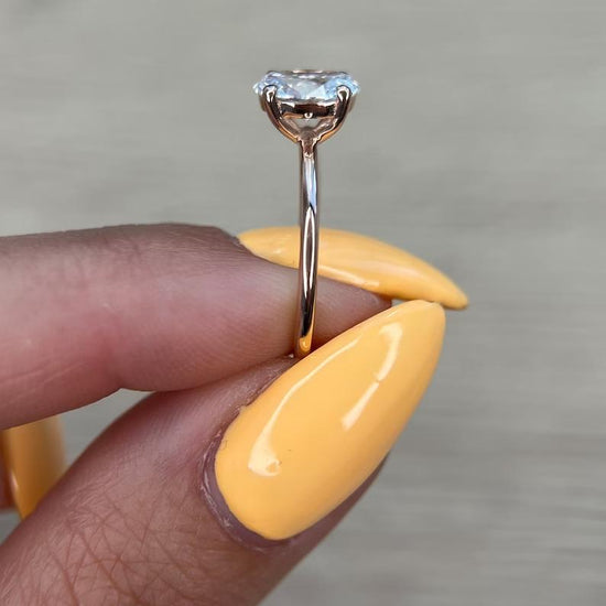 1.0 CT Oval Hidden Halo CVD E/VS2 Diamond Engagement Ring 4