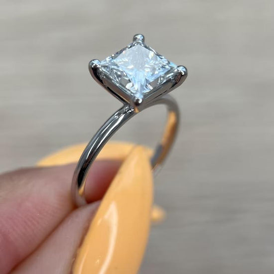 2.0 CT Princess Solitaire CVD F/VS2 Diamond Engagement Ring 2