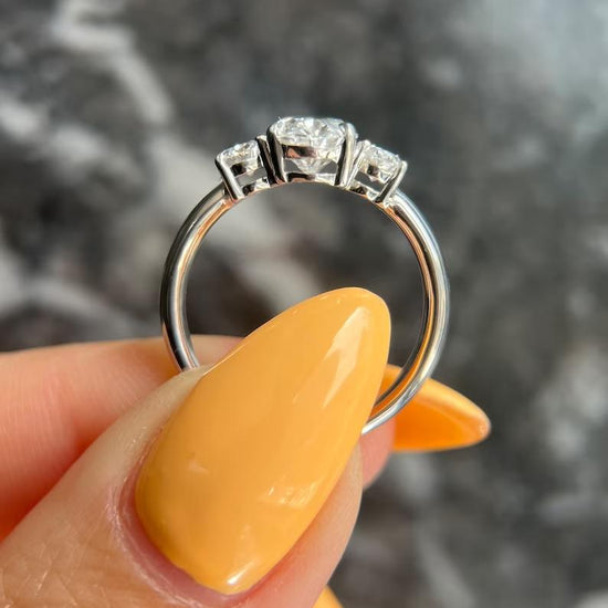 1.50 CT Oval Three Stones CVD E/VS2 Diamond Engagement Ring 5
