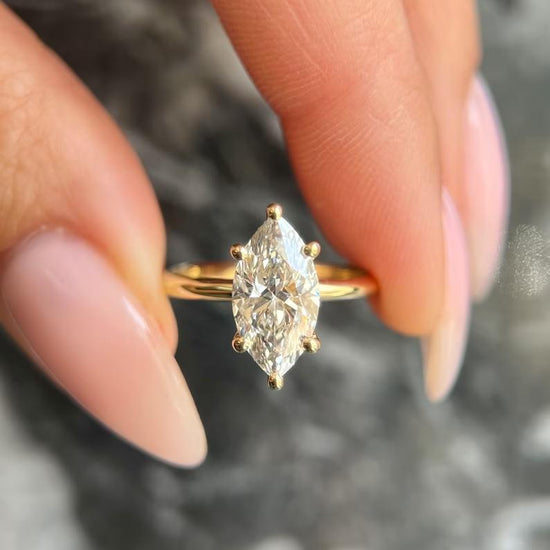 2.0 CT Marquise Solitaire CVD F/VS1 Diamond Engagement Ring 1