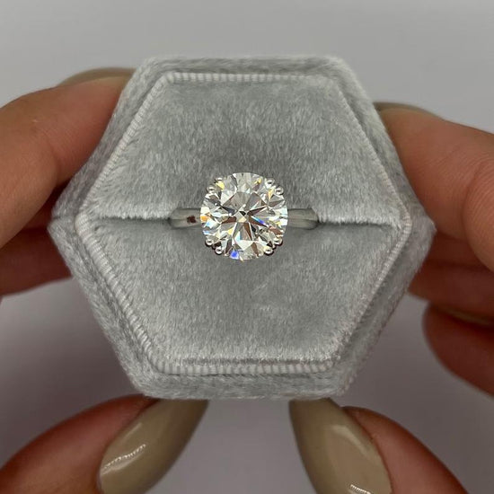 4.0 CT Round Solitaire CVD F/VS1 Diamond Engagement Ring 1