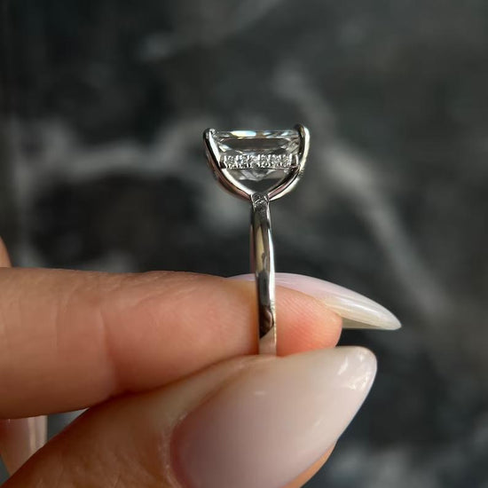 4.0 CT Radiant Hidden Halo CVD E/VS1 Diamond Engagement Ring 3