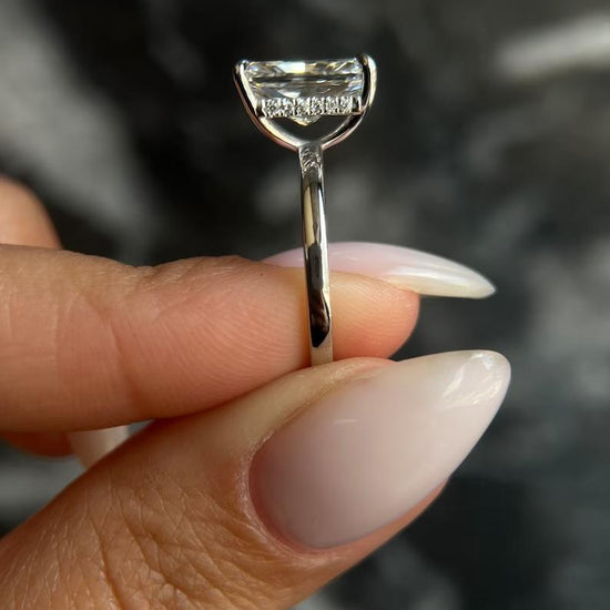 4.0 CT Radiant Hidden Halo CVD E/VS1 Diamond Engagement Ring 4