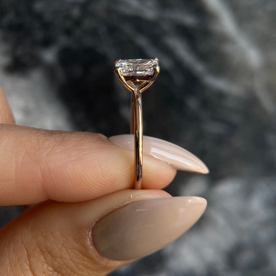 1.0 CT Radiant Solitaire CVD E/VS2 Diamond Engagement Ring 4