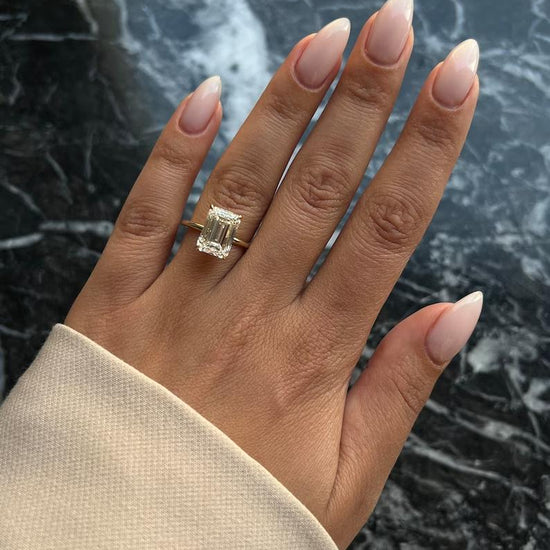 4.38 CT Emerald Solitaire CVD E/VS2 Diamond Engagement Ring 4