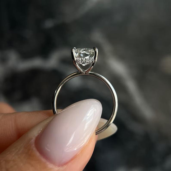 4.0 CT Radiant Hidden Halo CVD E/VS1 Diamond Engagement Ring 5