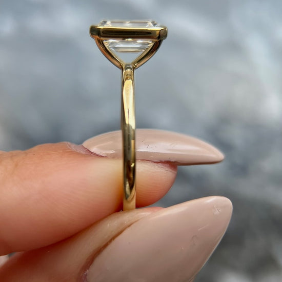 2.0 CT Emerald Bezel CVD G/VS2 Diamond Engagement Ring 5