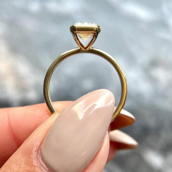 2.0 CT Emerald Bezel CVD G/VS2 Diamond Engagement Ring 6