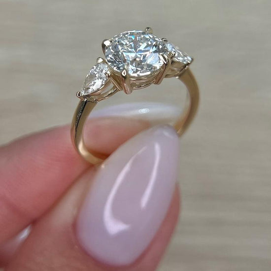 2.50 CT Round Three Stones CVD F/VS1 Diamond Engagement Ring 4