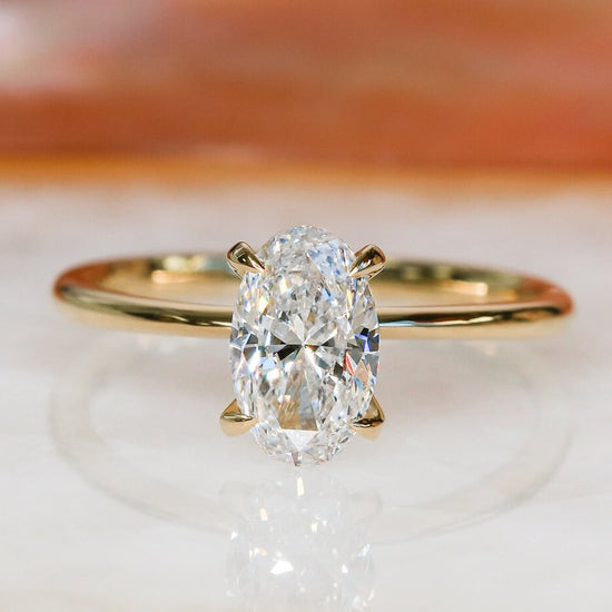 1.0 CT Oval Solitaire CVD F/VS1 Diamond Engagement Ring 1