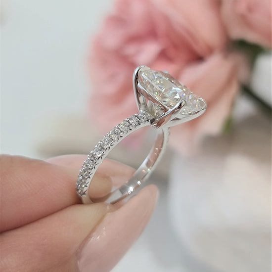 4.0 CT Cushion Solitaire CVD G/VS2 Diamond Engagement Ring 4