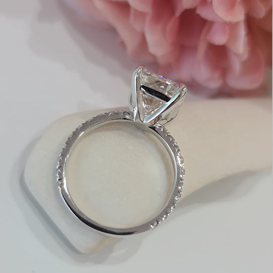 4.0 CT Cushion Solitaire CVD G/VS2 Diamond Engagement Ring 7