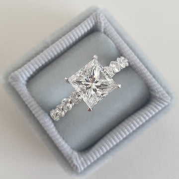 2.01 CT Princess Solitaire CVD D/VS1 Diamond Engagement Ring 1