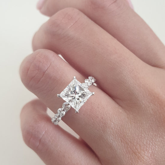 2.01 CT Princess Solitaire CVD D/VS1 Diamond Engagement Ring 5