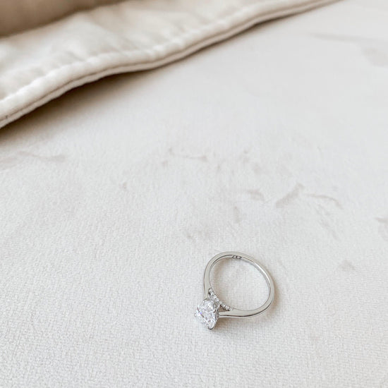 1.5 CT Pear Hidden Halo Moissanite Engagement Ring 2