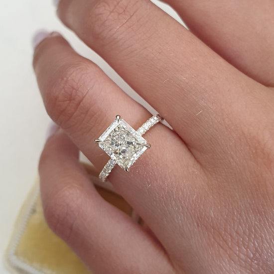 2 CT Radiant Hidden Halo CVD G/VS2 Diamond Engagement Ring 3