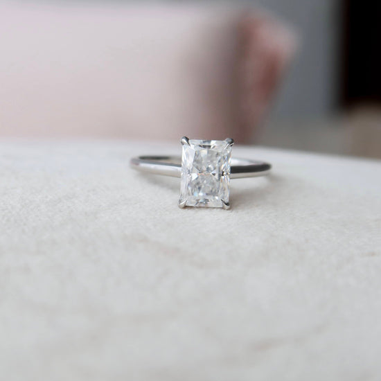 2.0 CT Radiant Cut Solitaire Style Moissanite Engagement Ring 2