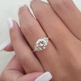 2.1 CT Round Cluster CVD F/VS1 Diamond Engagement Ring 3