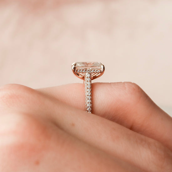 5.5 CT Radiant Cut Pave Setting Moissanite Engagement Ring 2