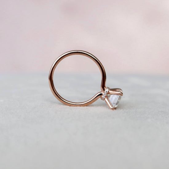 2.0 CT Emerald Hidden Halo & Solitaire Moissanite Engagement Ring 5