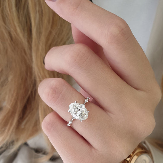 2 CT Oval Solitaire CVD G/VS2 Diamond Engagement Ring 5