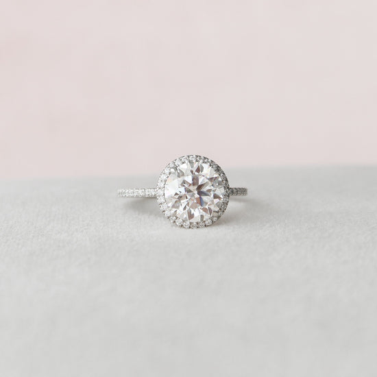 3.0 CT Round Cut Halo Style Moissanite Engagement Ring 2