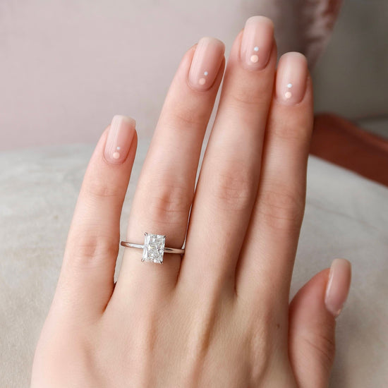 2.0 CT Radiant Cut Solitaire Style Moissanite Engagement Ring 5