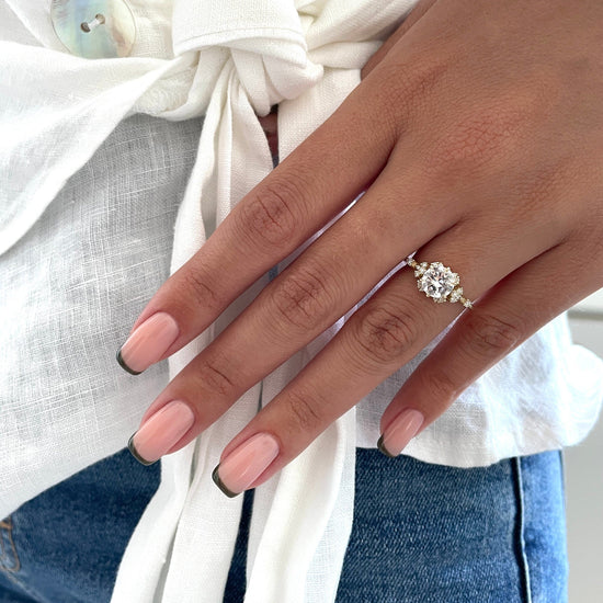 1.08 CT Round Cluster CVD D/VS2 Diamond Engagement Ring 6