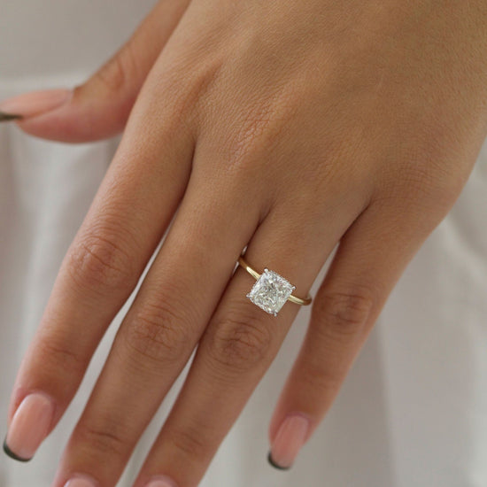 3.03 CT Radiant Hidden Halo CVD F/VS2 Diamond Engagement Ring 3