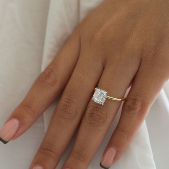 3.03 CT Radiant Hidden Halo CVD F/VS2 Diamond Engagement Ring 5