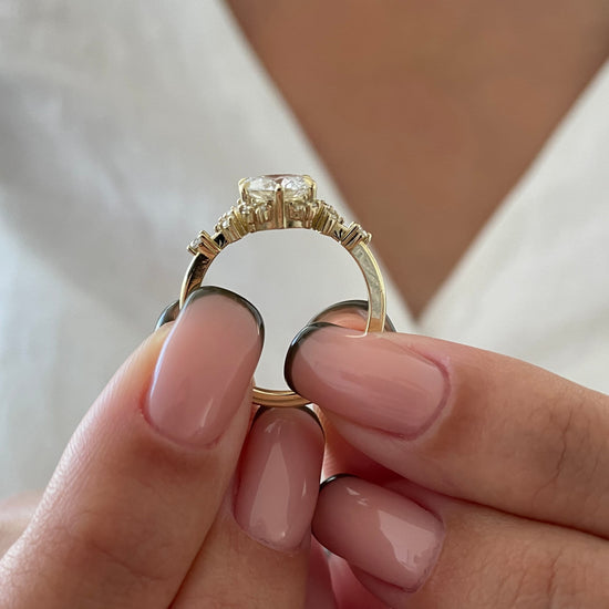 1.08 CT Round Cluster CVD D/VS2 Diamond Engagement Ring 5