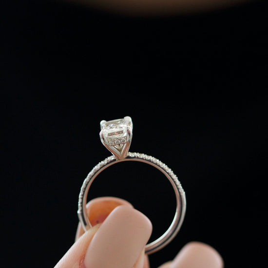 1.02 CT Radiant Hidden Halo CVD G/VS2 Diamond Engagement Ring 5