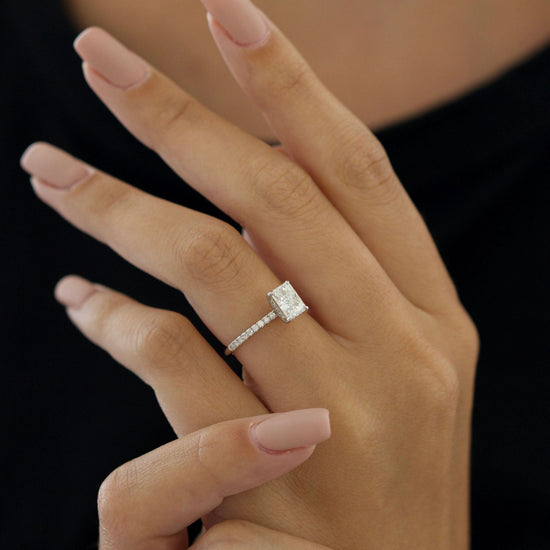 1.02 CT Radiant Hidden Halo CVD G/VS2 Diamond Engagement Ring 4