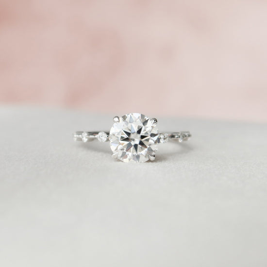 2.0 CT Round Dainty Pave Moissanite Engagement Ring 2