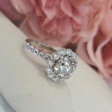 2.50 CT Round Halo CVD G/VS2 Diamond Engagement Ring 5