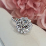 2.50 CT Round Halo CVD G/VS2 Diamond Engagement Ring 3