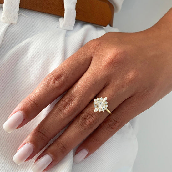 1.03 CT Oval Halo CVD G/VS2 Diamond Engagement Ring 4