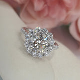 2.50 CT Round Halo CVD G/VS2 Diamond Engagement Ring 1