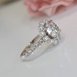 2.50 CT Round Halo CVD G/VS2 Diamond Engagement Ring 6