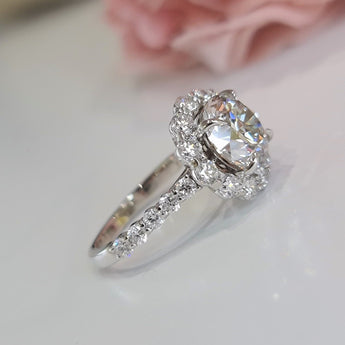 2.50 CT Round Halo CVD G/VS2 Diamond Engagement Ring 6