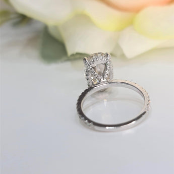 3.0 CT Oval Hidden Halo CVD G/VS1 Diamond Engagement Ring 7