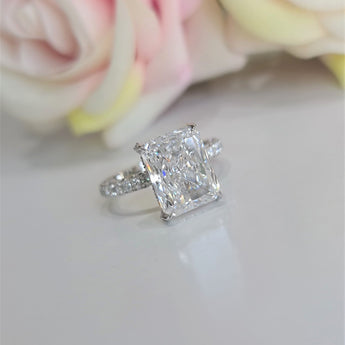 4.50 CT Radiant Hidden Halo CVD G/VS1 Diamond Engagement Ring 1