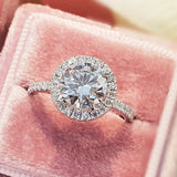 2.0 CT Round Halo CVD G/VS1 Diamond Engagement Ring 7