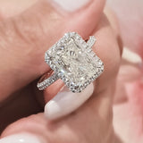 3.0 CT Radiant Halo CVD E/VS1 Diamond Engagement Ring 3