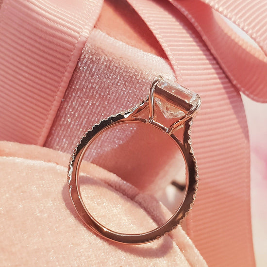 3.0 CT Radiant Solitaire Split Shank CVD F/VS1 Diamond Engagement Ring 4